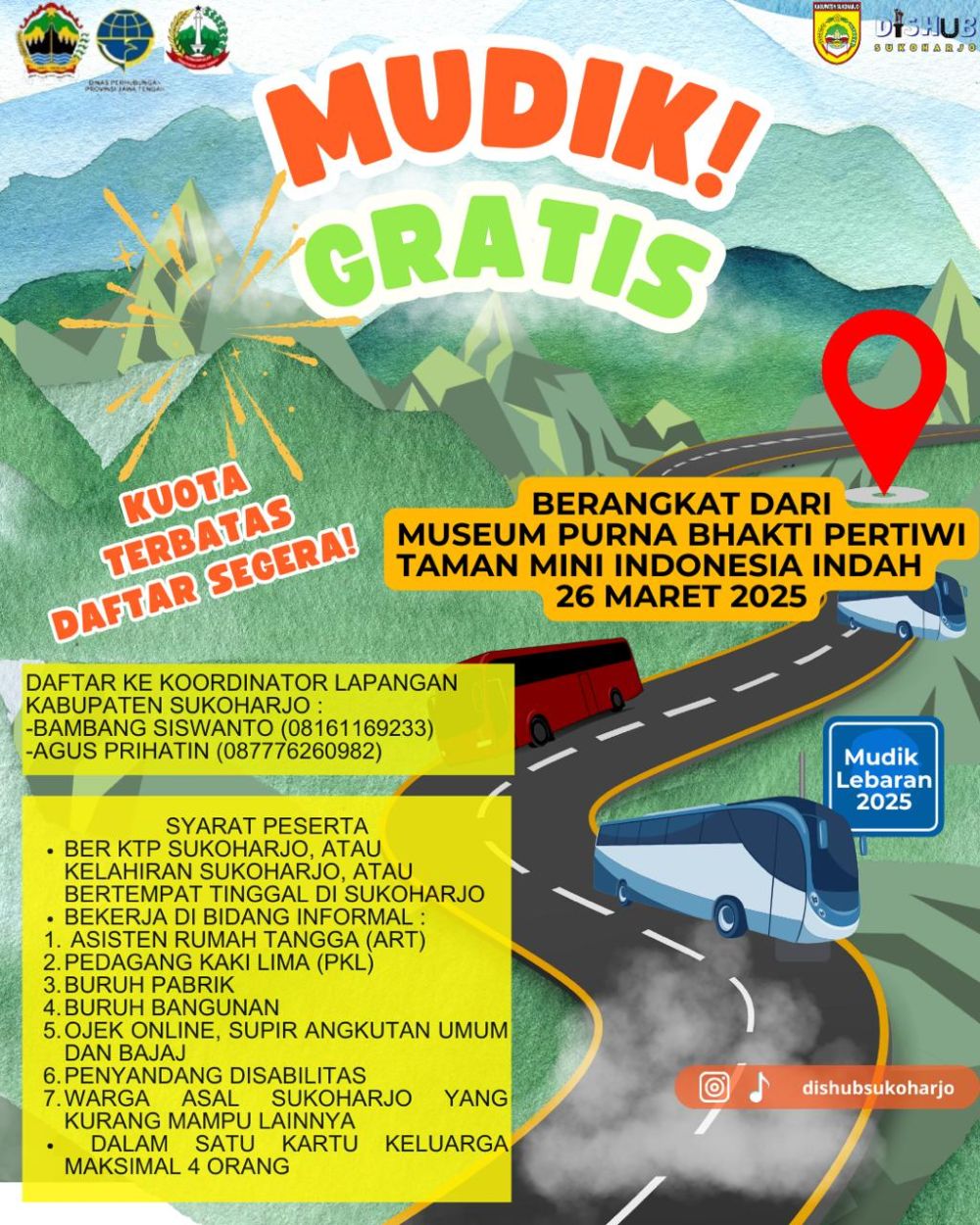 PROGRAM MUDIK GRATIS DI KABUPATEN SUKOHARJO