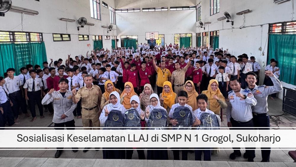 SOSIALISASI KESELAMATAN LLAJ DI SMP N 1 GROGOL.SUKOHARJO